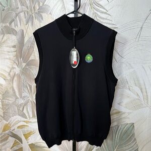 NWT Greg Norman Black Knit Weather Wind Vest Zip up